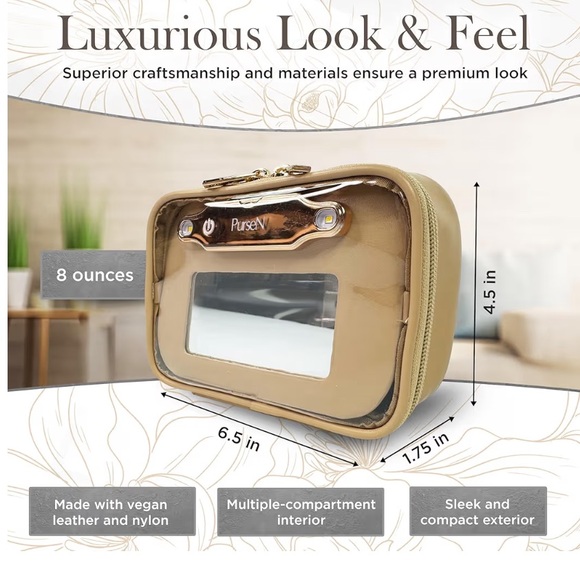 PurseN LittMini Gold Lighted Mirror Case - Picture 9 of 9